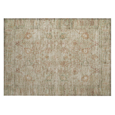 Machine Washable Indoor/Outdoor Chantille ACN1106 Beige Rug
