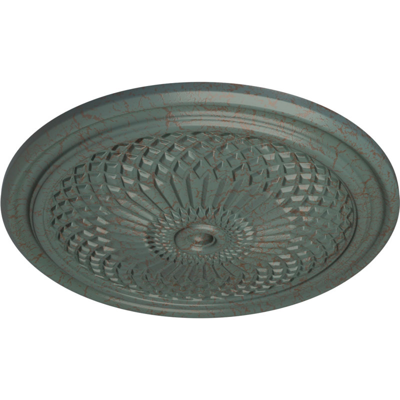 Médaillon de plafond Endurathane Trinity, DO 22 po x P 1 3/4 po (convient aux auvents jusqu'à 3 po), finition craquelée en nuage peinte à la main