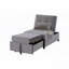 Méridienne convertible en velours gris