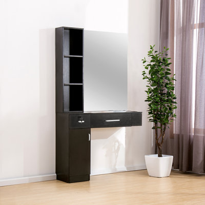 Bowlin Wall Mount Styling Station Vanity  with Mirror for Salon
