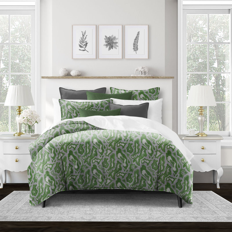 Ensemble de housse de couette 100% coton Stonefest, Housse de couette pour grand lit + 2 taies décora, Abstract 1