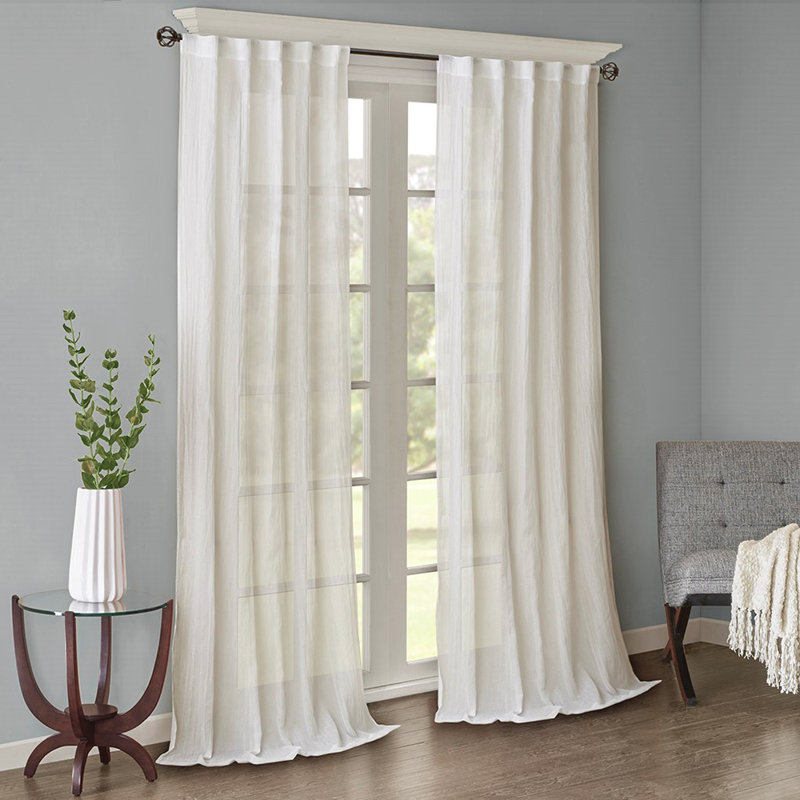 Vaneda Curtain Panel Pair, White