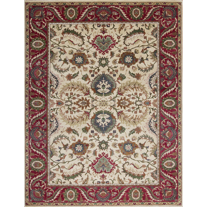 Mahal Hand Knotted Wool Area Rug, Rectangle 10' x 14'