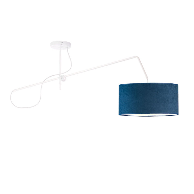 RIO VELUR 1 - Light Drum Pendant, White, Blue