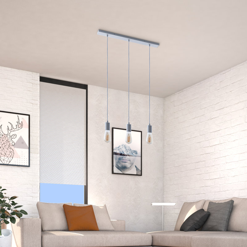 Rosann 3 - Light Kitchen Island Pendant, White, 163cm H x 60cm W