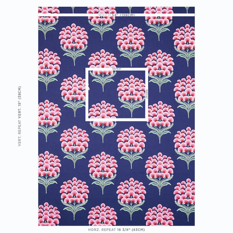 Aurelia Embroidery Fabric, Navy