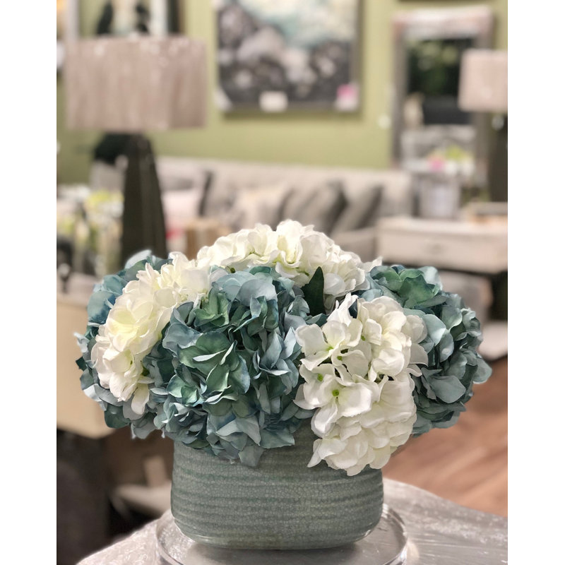 Hydrangea Arrangement in Oval Pot