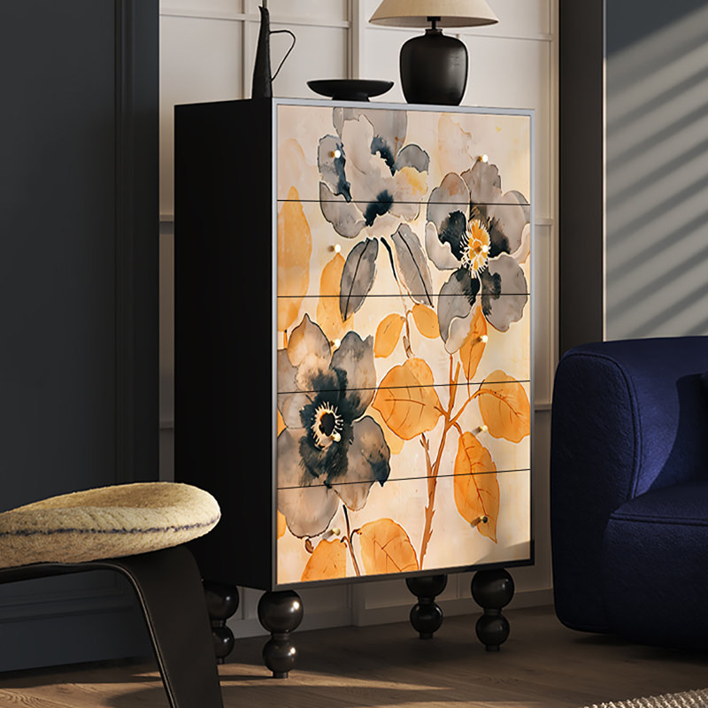 Armoire décorative française simple dans le salon