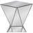 Contemporary Multi-Faceted Mirrored Side Table With Beveled Edge Glass, Mdf Construction