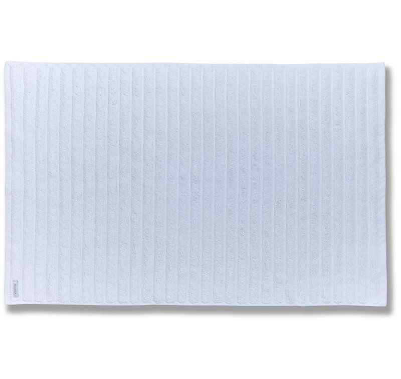 Cotton Soft Ribbed Bath Mat, White