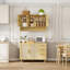 Unité de rangement de cuisine autoportante à 4 portes et 71 tablettes avec tiroir et 6 tablettes pour la salle à manger et le salon