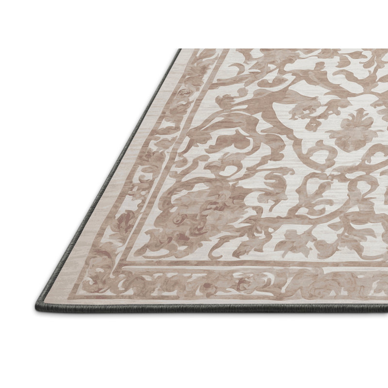 Tapis gris soyeux et moelleux, Carré 7 pi