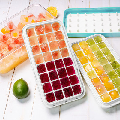 Ice Cube Tray With Lid And Bin, 96Pcs Mini Ice Cube Trays With Scoop And Tongs, Ice Maker For Small Freezer, Kitchen Gadgets And Apartment Essentials, -  Mint Pantry®, 4034C5291D694AE9B4AB026CA8887620