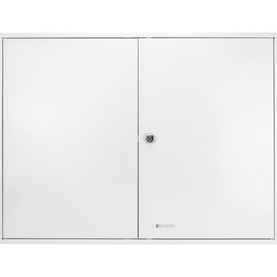 Armoire de rangement 320 avec serrure à clé - fixation murale, acier gris 27,95 po L 22,07 po x P 3,29 po, serrure à clé à accès rapide, monture en acier, étiquettes blanches numérotées