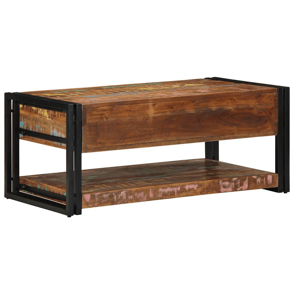 vidaXL Coffee Table Multicolor Solid reclaimed wood and powder-coated ...