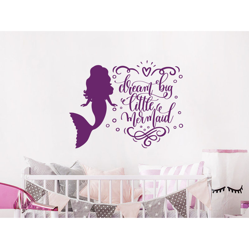 Autocollant mural Dream Big Little Mermaid, Violet