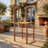 Spacious Patio Tables, Solid Acacia Wood Rustic Bar Style For Dining