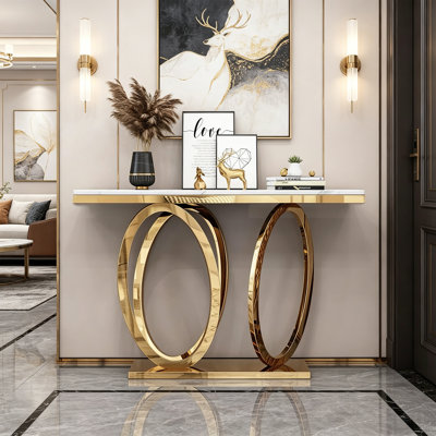 Modern luxurious stainless steel console table