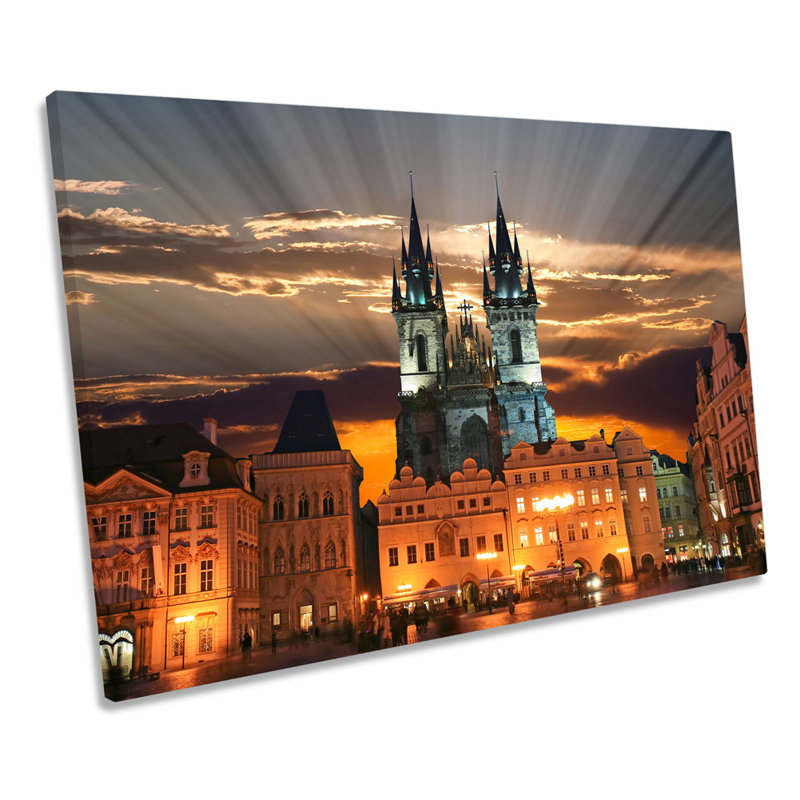 Prague Cathedral City - Wrapped Canvas Print, 81.3cm H x 121.9cm W