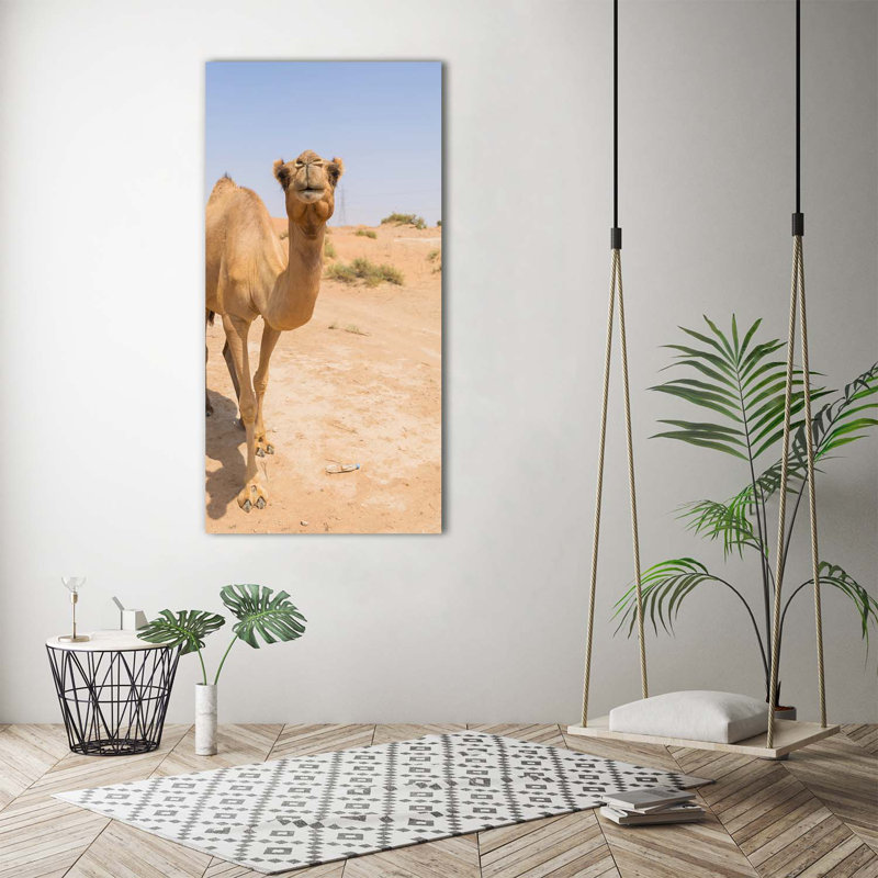 Camel In The Desert - Wrapped Canvas Print