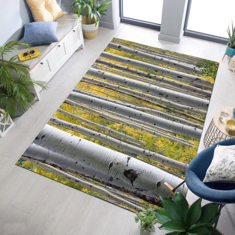 Bohemian Style Non-Woven Thin Printed Rug with Multicolored Geometric Pattern for Living Room and Bedroom Decor