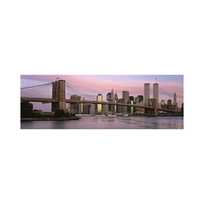 Bridge Across A River, Brooklyn Bridge, Manhattan, New York City, New York State, USA - Wrapped Canvas Panoramic Print