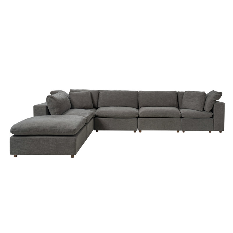 Canapé modulaire rembourré Alberto, Gray Polyester