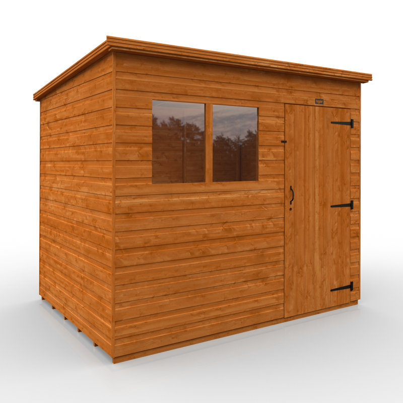 Solid Wood Shiplap Pent Garden Shed, 8ft. W x 6ft. D