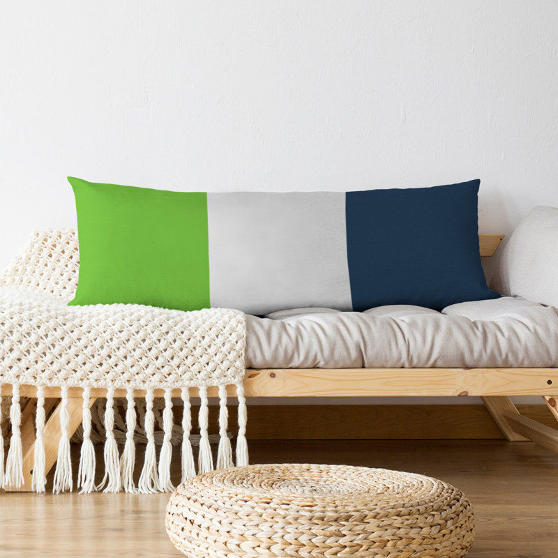 Oreiller de corps en polyester / polyester Arizona Football Stripes, Vert clair / blanc / bleu marine, Football Seattle