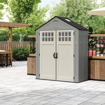 Suncast 74.75 in. W x 33 in. D Resin Storage Shed with Double Doors, Made in the USA