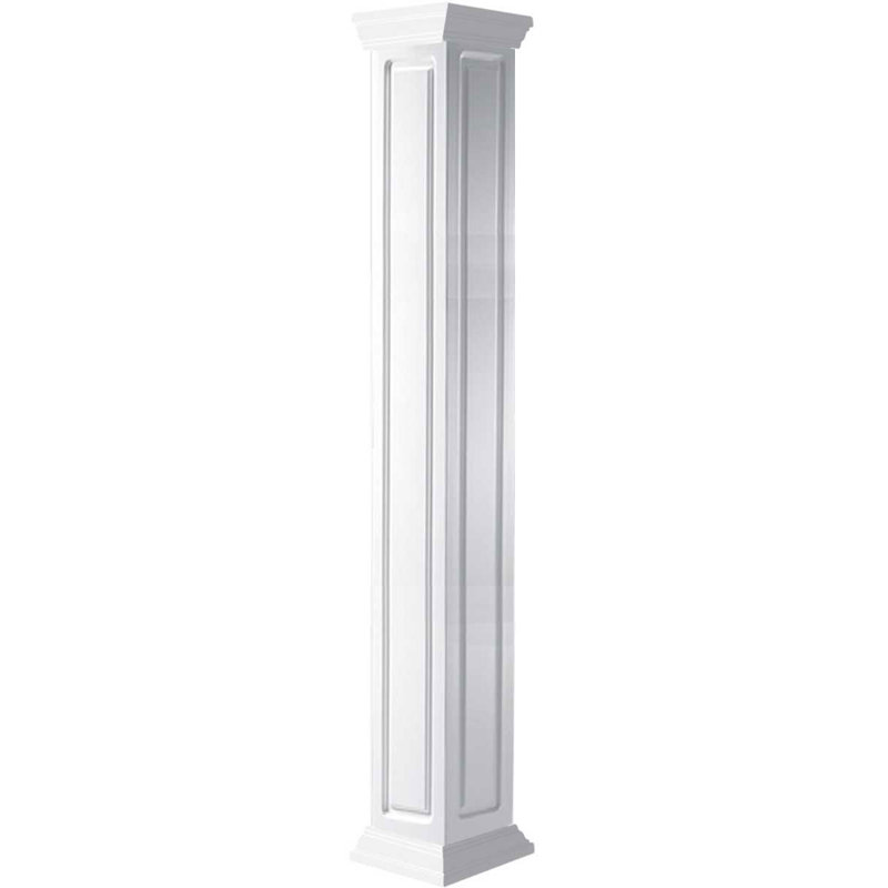 Ensemble de colonne surélevée carrée classique non-effilée en PVC Craftsman, Mission Capital et Mission Base, Mission et base