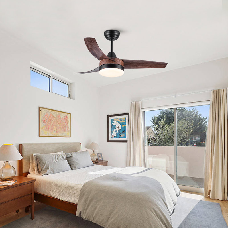 Homedream 42'' Ceiling Fan with LED Lights, Brown