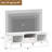 Parthenia 62.99" Modern Elegance White TV Stand With Media Console Glass Doors And Storage Drawer For Lving Room