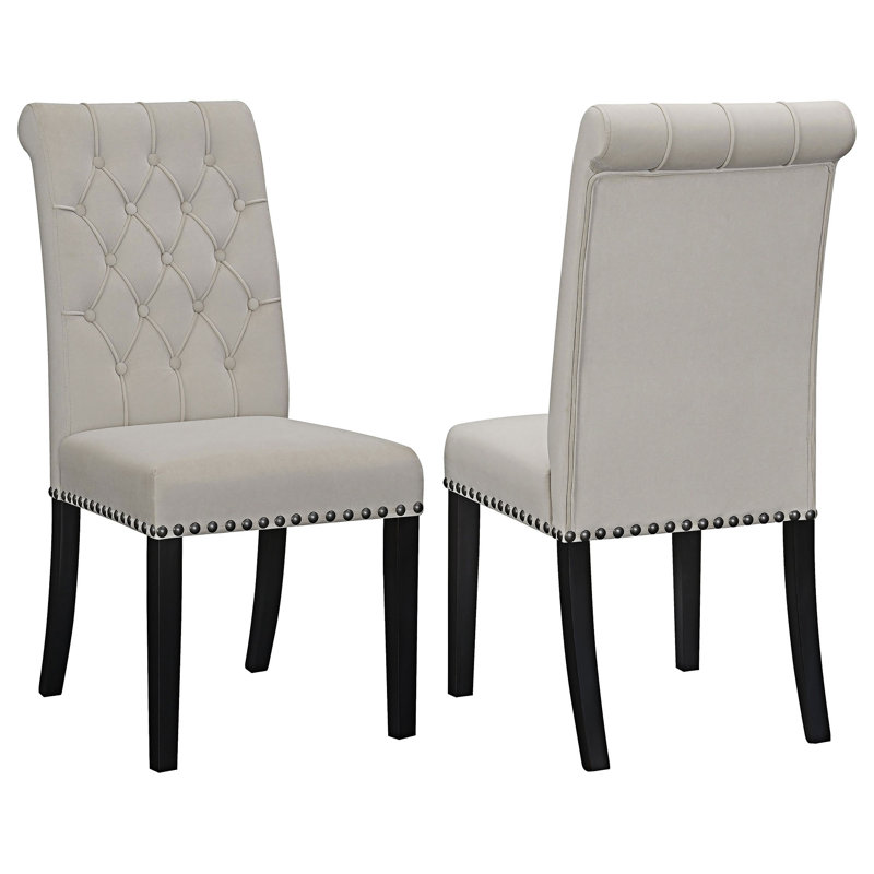 Chaise d'appoint rembourrée (ensemble de 2), Blanc