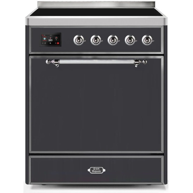 ILVE Majestic II 30 in Induction Range, Graphite Matte/Chrome