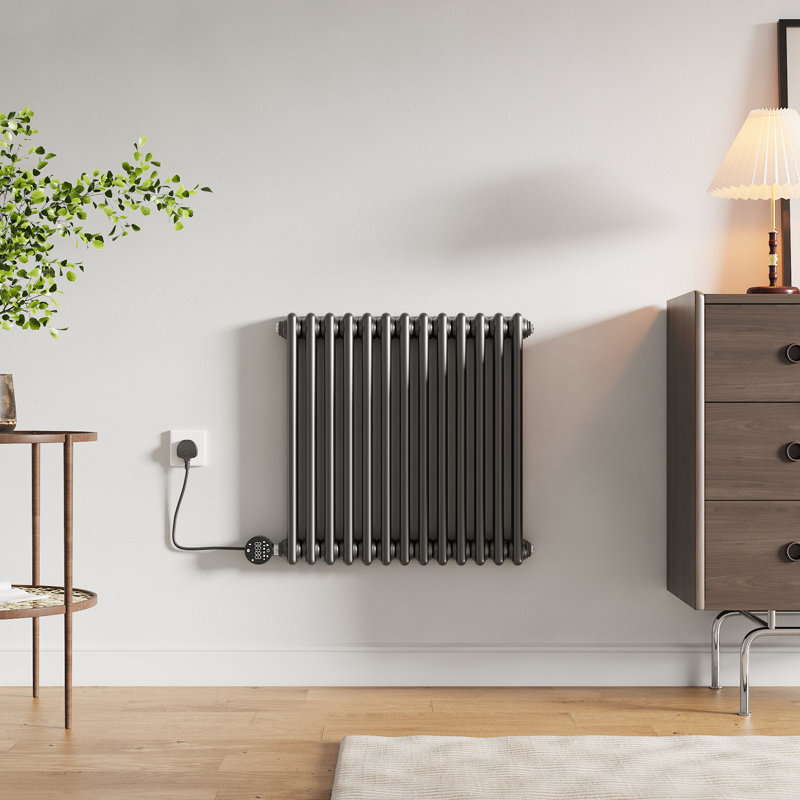 Vertical Standard Radiator, Smoke Grey, 60cm H x 60.5cm W x 12.8cm D