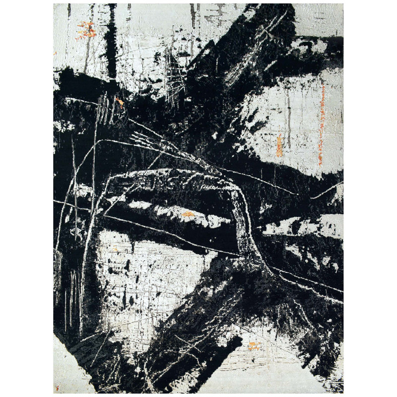Area Rug in Black/Gray, null, Rectangle 9' x 12'