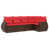 Coussin rouge / cadre brun est en rupture de stock