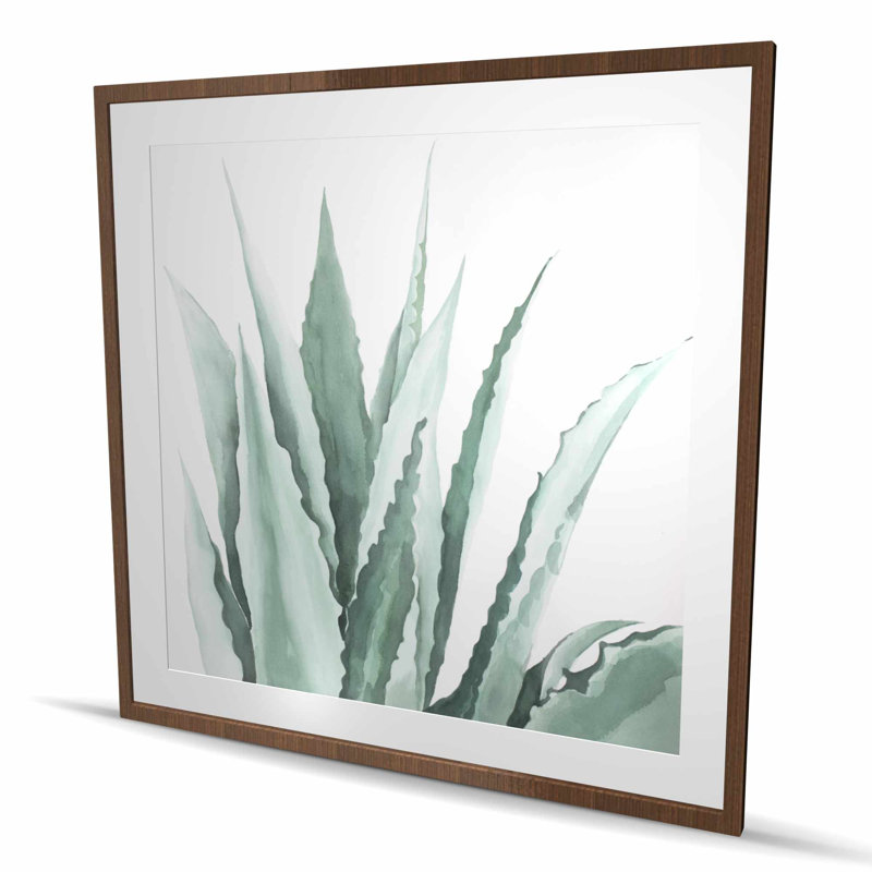 Watercolor Agave Plant - impression florale encadrée pour la décoration intérieure