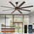 72" Large Ceiling Fans with Remote APP Control, Brown Indoor Outdoor Ceiling Fan for Patios Living Room , 8 Blades Dimmable Timer Reversible Quiet DC Motor 6 Speeds-1599873672-1599873673-1599873671