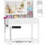 Bureau de maquillage avec miroir et lumières, prise de courant-1208374508