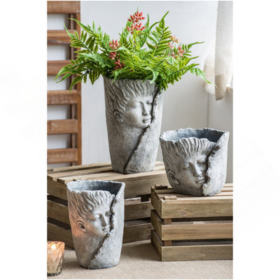 Ensemble de 2 pots de fleurs décoratifs 6,5 x 6 x 8,5 po