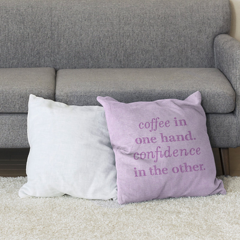 Coussin de sol café & confidence, 40 po x 40 po, Violet