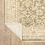 Tapis Olin à bordure florale verte/beige à franges et poils mélangés-942981136