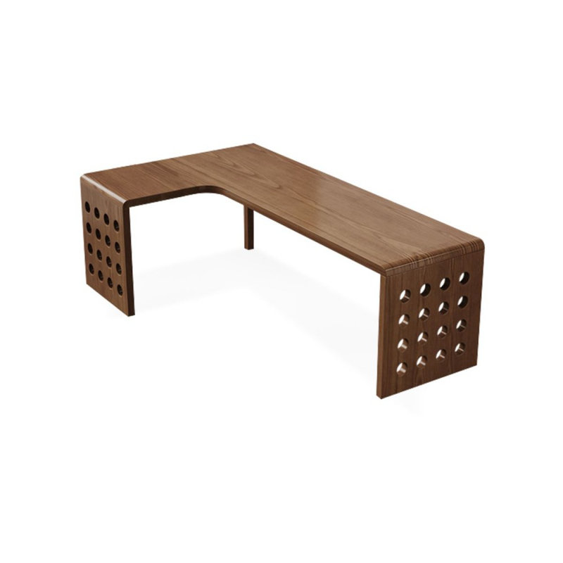 Bureaux rectangulaires en bois massif en forme de L, Retour à gauche, H 29,53 po x l 70,87 po x P 47,24 po