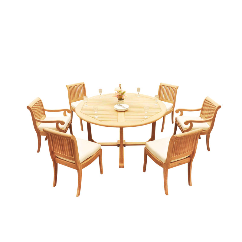 Ensemble repas 7 pièces teck Massenburg