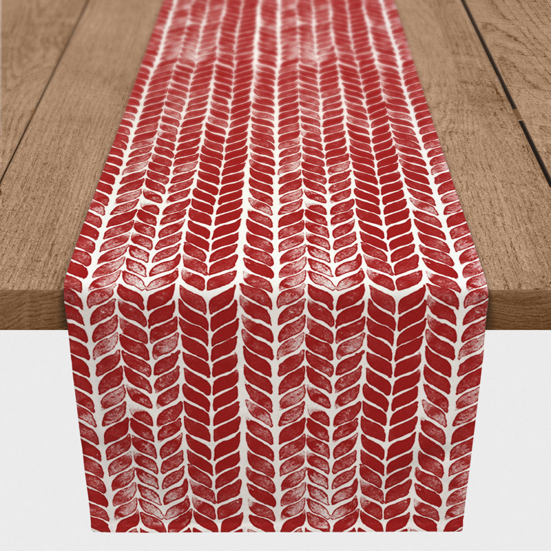 Chemin de table rectangulaire en polyester Cenya, 90 po x 16 po, Rouge