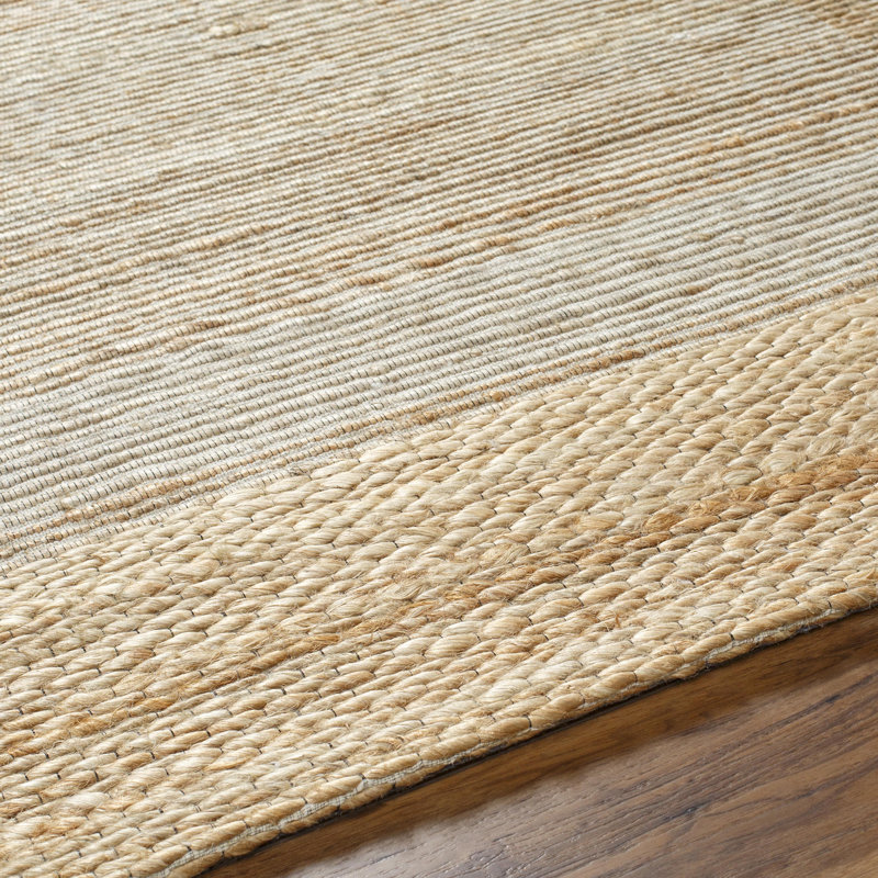 Tapis orange en coton / jute / sisal touffeté à la main rectangulaire Valer, Rectangle 2 pi x 3 pi
