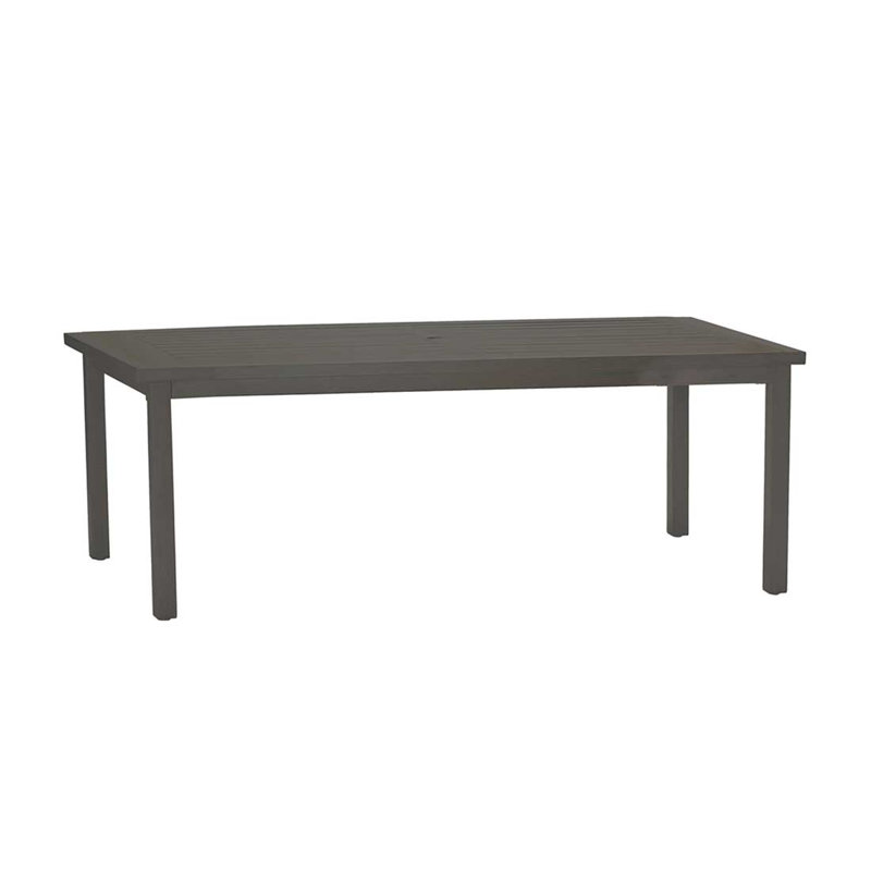 Club Aluminum Outdoor Dining Table, Slate Gray
