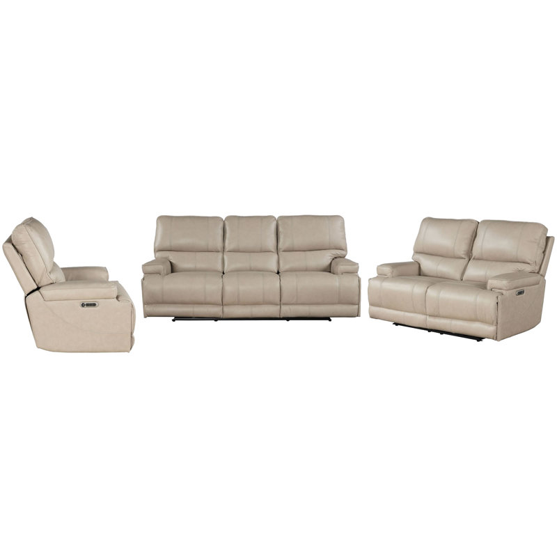 Canapé et causeuse inclinables électriques Adlan, 3 pièces: canapé, causeuse, fauteuil inclinable, Lin Vérone